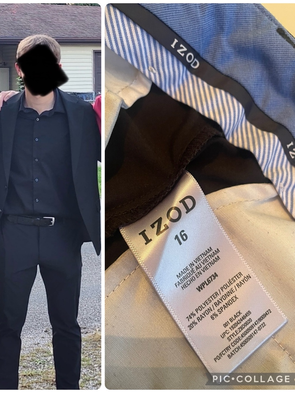 Izod Black Formal Dress Pants